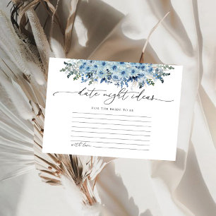 Blått Boho-Blommigt - nattkort