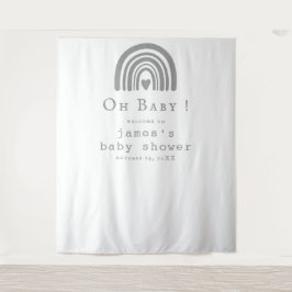 Blått Boho Rainbow Baby Shower BackDrop