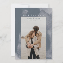 Blått Boho-vattenfärg Spara datum