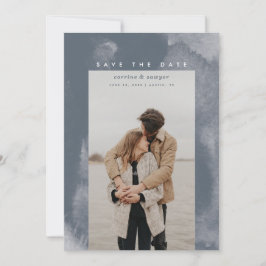 Blått Boho-vattenfärg Spara datum Spara Datumet