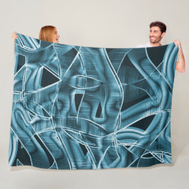 Blått böjt överlappande band som markerats med rel fleecefilt