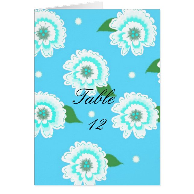 Blått Bord-säte för Blommigt OBS Kort (Framsidan)