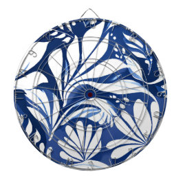 Blått botaniskt akvarell blomster mönster darttavla