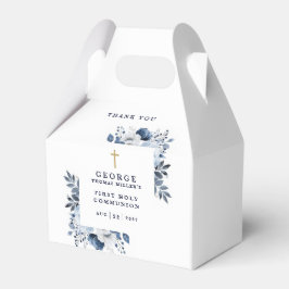 Blått botaniskt Modern Heliga Communion Presentaskar