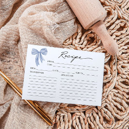 Blått Bow-mottagningskort för Möhippa Inbjudningar