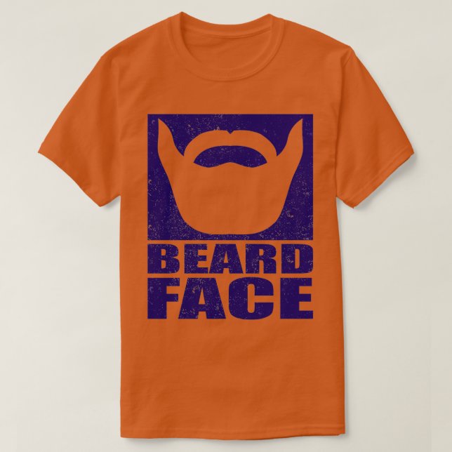 Blått BREDD ANSIKTE-utskrift T Shirt (Design framsida)