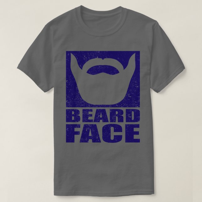Blått BRETT ANSIKTE 1 T Shirt (Design framsida)