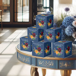 Blått Bröllop i Blommigt med ljusfärgsfärg Presentaskar