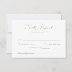 Blått Bröllop OSA för elegant Calligraphy-skript Inbjudningar