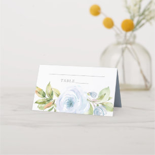 Blått Bröllop-vykort för Blommigt i vår Placeringskort