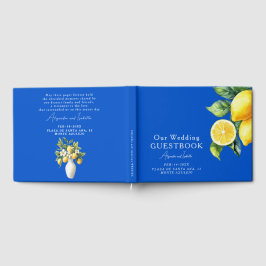 Blått bröllopsgästbok Azul & Limone Romance Gästböcker