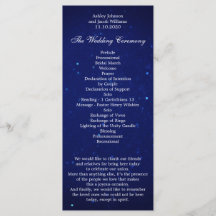 Blått bröllopsprogram. Vinterceremonin för marinna