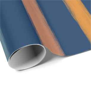 Blått, brun och Orange i Rand Mönster Presentpapper