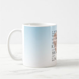 Blått brunt hjärta kaffemugg