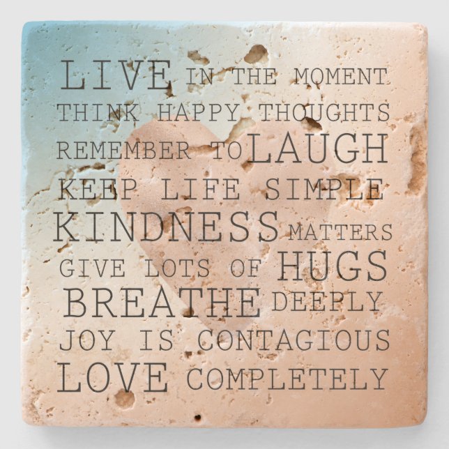 Blått brunt  hjärta   stenunderlägg (Framsidan)