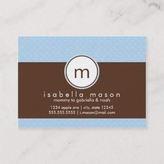 Blått & brunt Polkadot mammakort