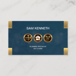 Blått bubblar symboler för rörmokare för visitkort