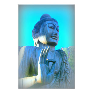 blått buddha fototryck