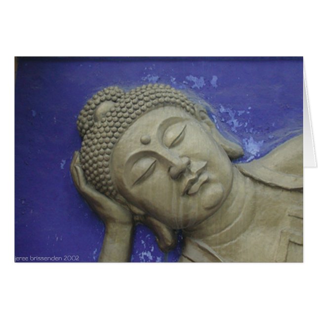 Blått Buddha Hälsningskort (Framsidan Horizontal)