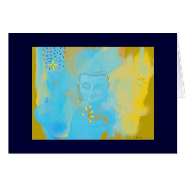 blått buddha hälsningskort (Framsidan Horizontal)