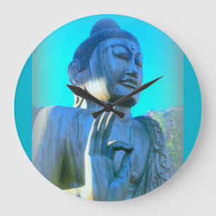 blått buddha stor klocka