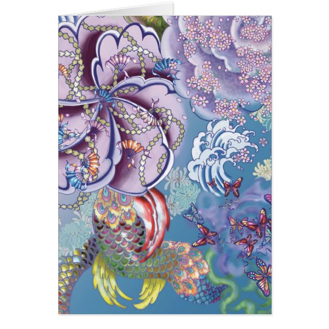 blått bullterfly hälsningskort (Framsidan)