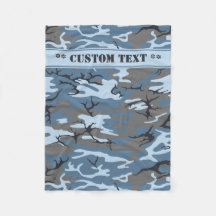 Blått Camo med beställnings- text