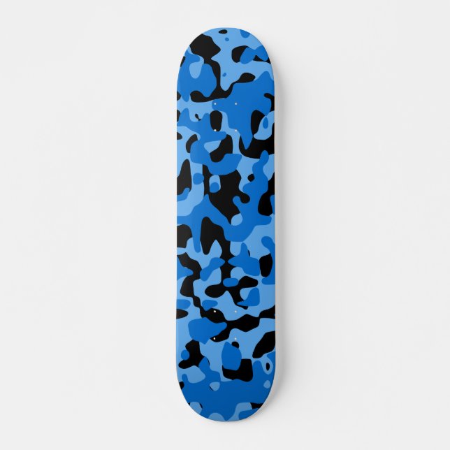 Blått Camo Old School Skateboard Bräda 18 Cm (Framsida)