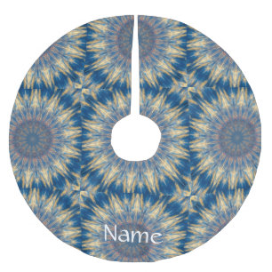 Blått Chakra Kalejdoskop Thunder_Cove Julgransmatta Borstad Polyester