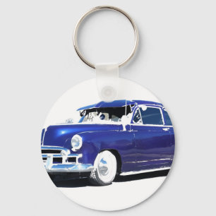 Blått Chevy Nyckelring