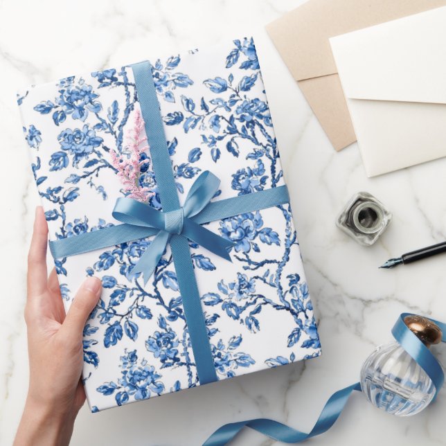 Blått Chinoiserie-mönster  Presentpapper (Gifting)
