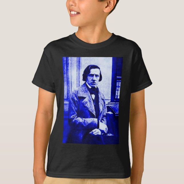 Blått Chopin Tee Shirt (Framsida)