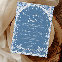 Blått Cielito Lindo Baby Shower-inbjudningskort Inbjudningar