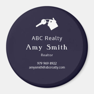 Blått cirkulärt Affärskort, magnet