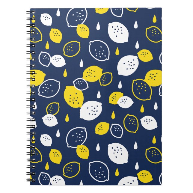 Blått citronkonst - fräschning av Citrus Design Anteckningsbok (Framsidan)