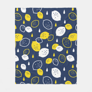 Blått citronkonst - fräschning av Citrus Design Fleecefilt