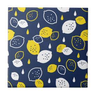 Blått citronkonst - fräschning av Citrus Design Kakelplatta