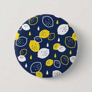 Blått citronkonst - fräschning av Citrus Design Knapp
