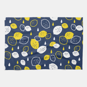 Blått citronkonst - fräschning av Citrus Design Kökshandduk