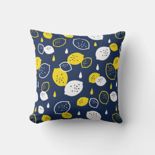 Blått citronkonst - fräschning av Citrus Design Kudde