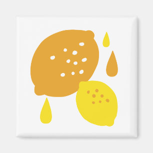 Blått citronkonst - fräschning av Citrus Design Magnet