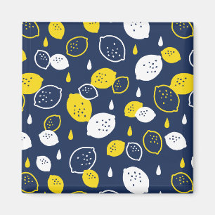 Blått citronkonst - fräschning av Citrus Design Magnet