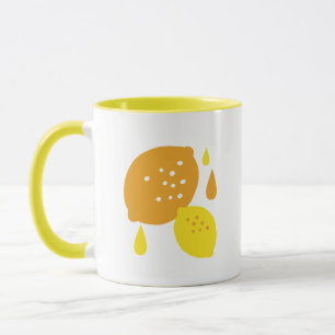 Blått citronkonst - fräschning av Citrus Design Mugg