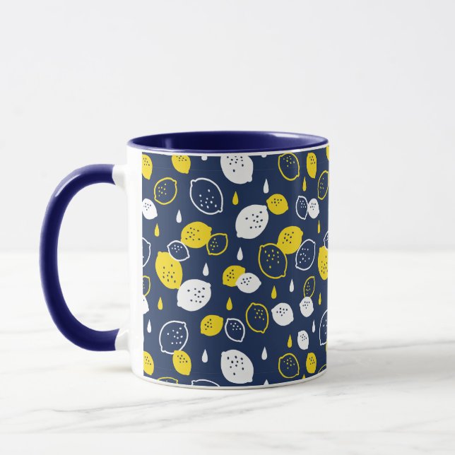 Blått citronkonst - fräschning av Citrus Design Mugg (Vänster)