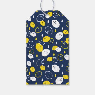 Blått citronkonst - fräschning av Citrus Design Presentetikett