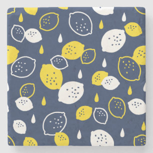 Blått citronkonst - fräschning av Citrus Design Stenunderlägg