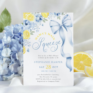 Blått citrus Baby Shower-inbjudan Inbjudningar
