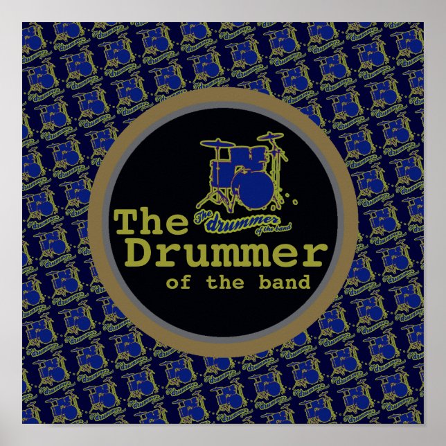 blått coola, trumdekavtryck poster (Framsidan)