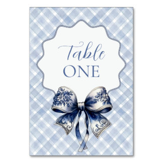 Blått Croquette Inspired Bordsnummer