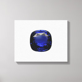 Blått Cushion-slipad Safir Canvastryck